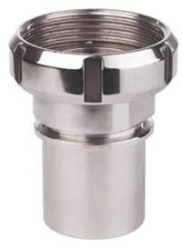 Złącze higieniczne typ SMS - końcówka z pierścieniem i gładkim ogonem pod wąż